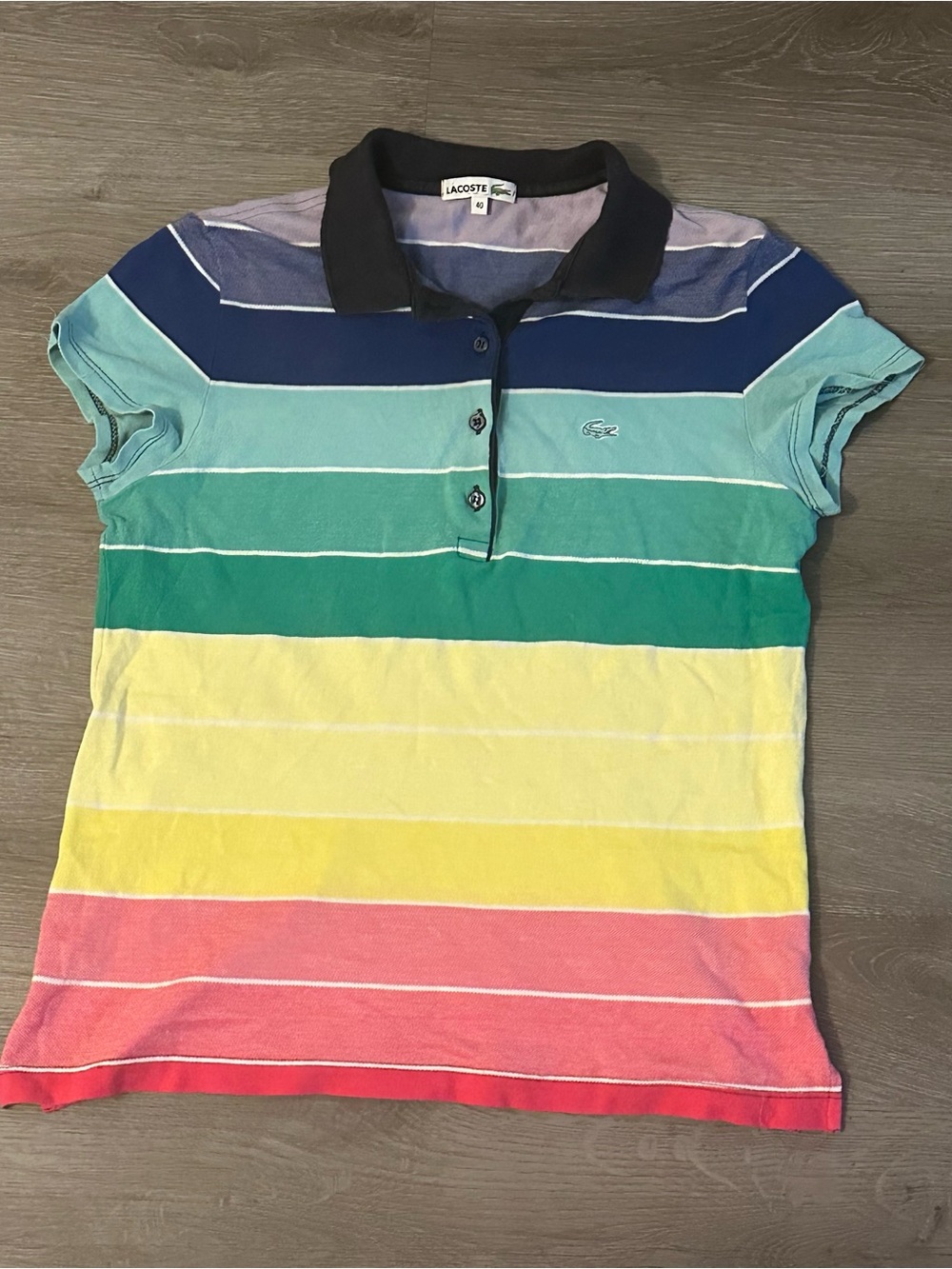 Lacoste Women’s Multi Color Polo Shirt Size 40 (L)